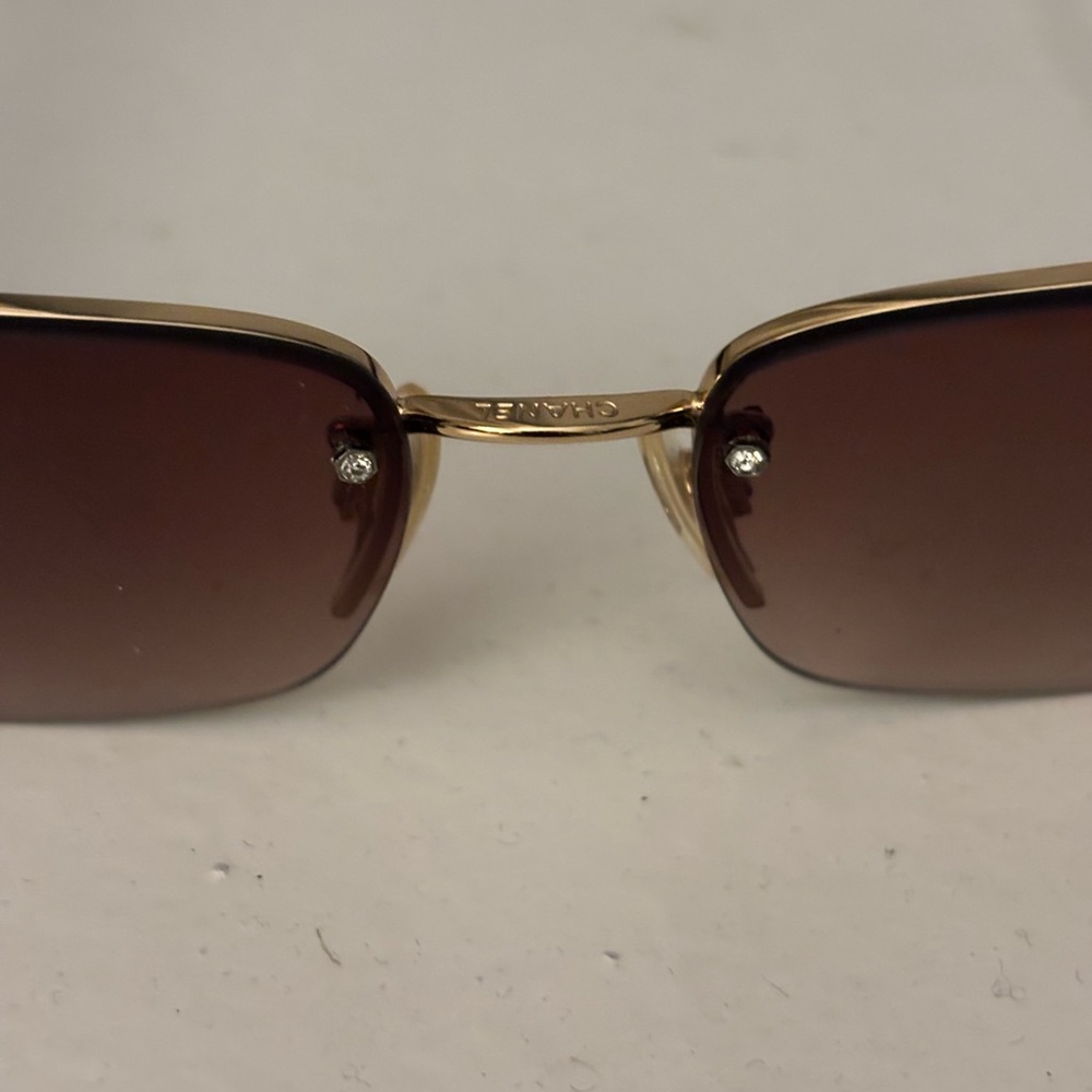 Chanel Vintage Brown and Gold Quilted Sunglasses - Picture 5 of 10